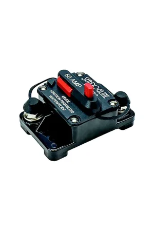 Sea-Dog 4208751 Hi-Amp Surface Mount Resettable Circuit Breaker, 70 amps, A=2-7/8" B=1-7/8" C=1-3/4" D=2-3/16" E=1-1/16", 48 Volts Budget