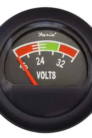 Buy Today Faria 2" Voltmeter 16-36v Black Bezel with Orange Pointer #VP0142