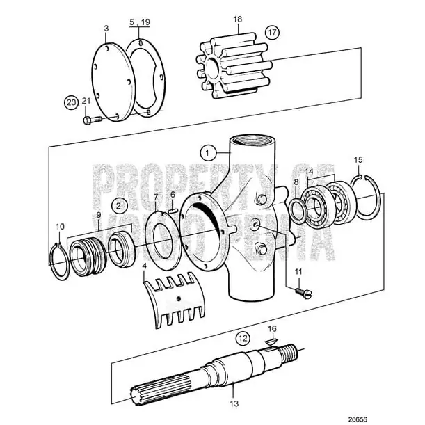 Authentic Volvo Penta Impeller Kit #21951364