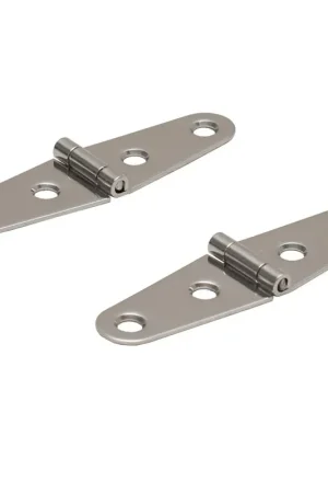 Lowe Boat Strap Hinges | 17 Gauge 3 7/8 x 1 1/8 Inch SS (Pair) Fast Shipping
