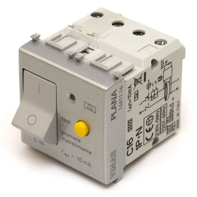 Authentic Vimar Boat Plana Circuit Breaker 14411.16.SL | 1P+N 10mA C16 120-230V