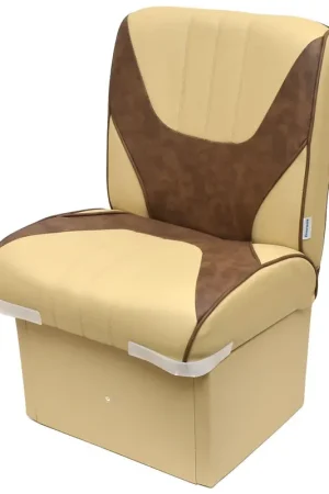 Boat Deluxe Jump Seat JUMP-DELX-8-SAND | Sand / Chestnut w/ 8In Base Fast Shipping