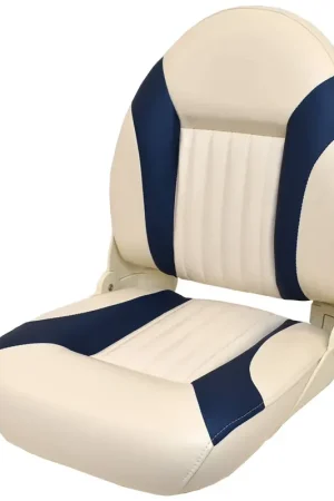 Best Price Tempress Boat Folding Fishing Seat 54513 | G3 High Back Off White Blue