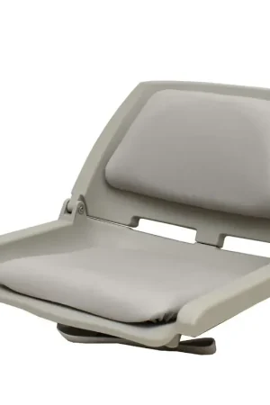 Attwood Boat Padded Flip Seat 98391GY | Gray Vinyl / Plastic Shell Crafted
