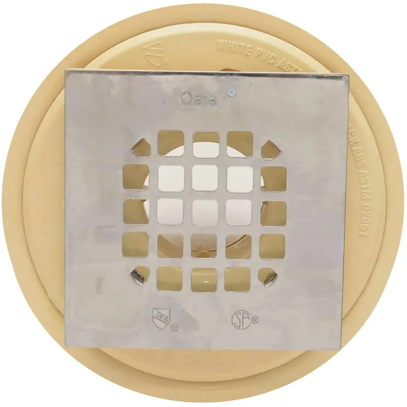 Budget Oatey Boat Shower Drain 42237 | 2 3/4 Inch Square PVC Beige Tan