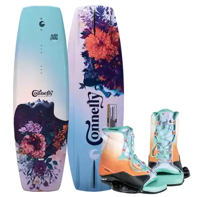Affordable Connelly Wild Child Wakeboard Package w/Karma Boots (2025)