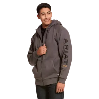 Ariat - Men`s Rebar All-Weather Insulated Full ZP Hoodie Secure Checkout